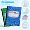 4E's Novelty Wide Ruled Composition Notebooks - Pack of 6- Hard Cover 100 Sheets 9.75" x 7.5" - Red Blue Green Cute Marble Colors, Bulk Compositon Book Wide Ruling, Back to School Supplies